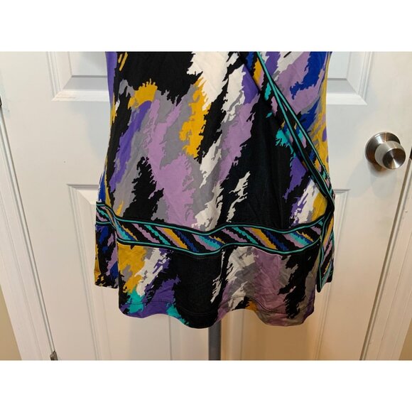 BCBG Max Azria Multicolor Splatter Print V-Neck Sleeveless Top, Size S - Picture 3 of 9